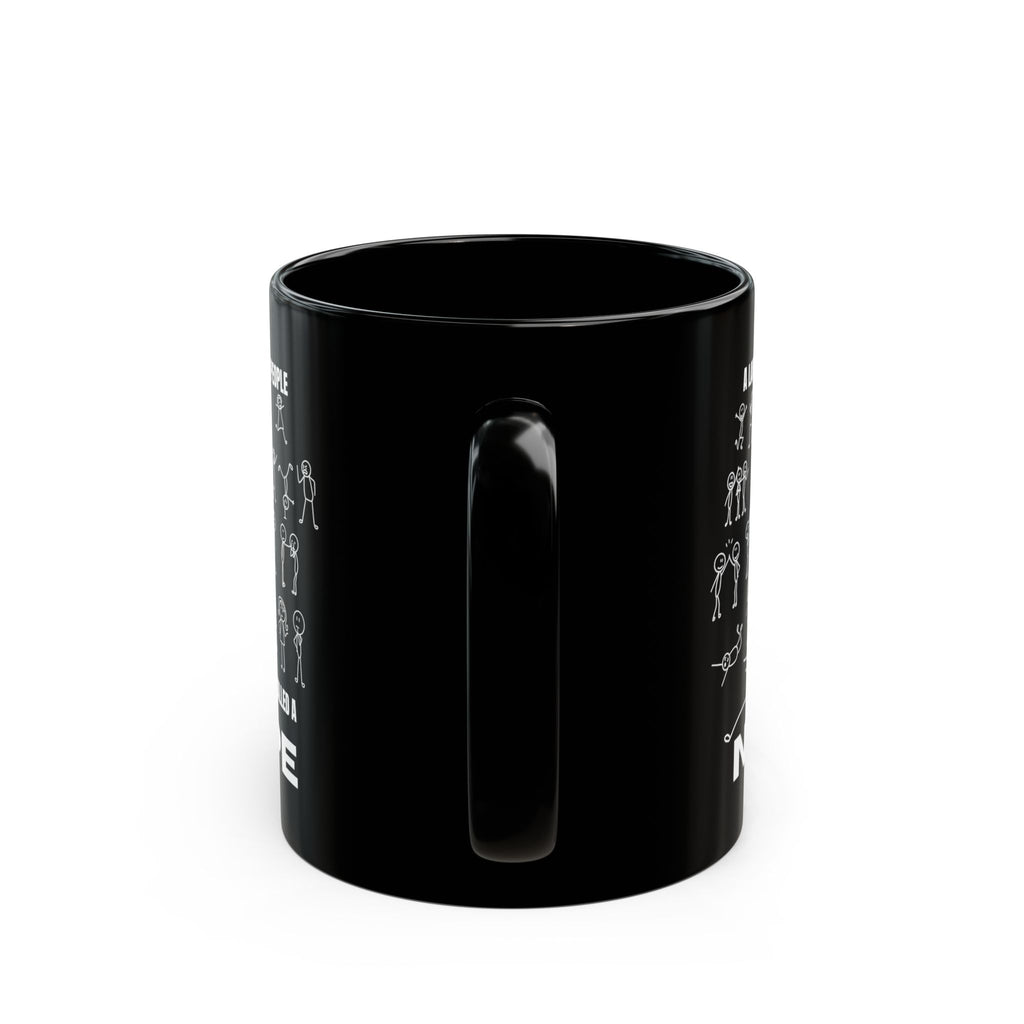 A Large Group of People Is Called a Nope Coffee Mug, Funny Introvert Humor, Black Ceramic
