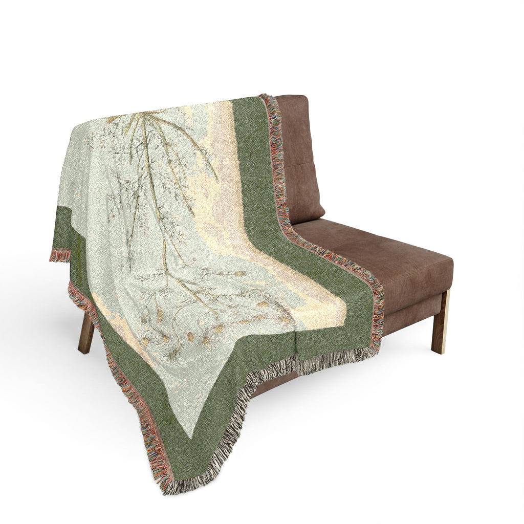 A Curious Herbal Faetid Camomile Woven Blanket, Elizabeth Blackwell, Botanical Art Throw