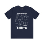 A Large Group of People Is Called a Nope Graphic Tee, Funny Stick Figure Introvert T-Shirt