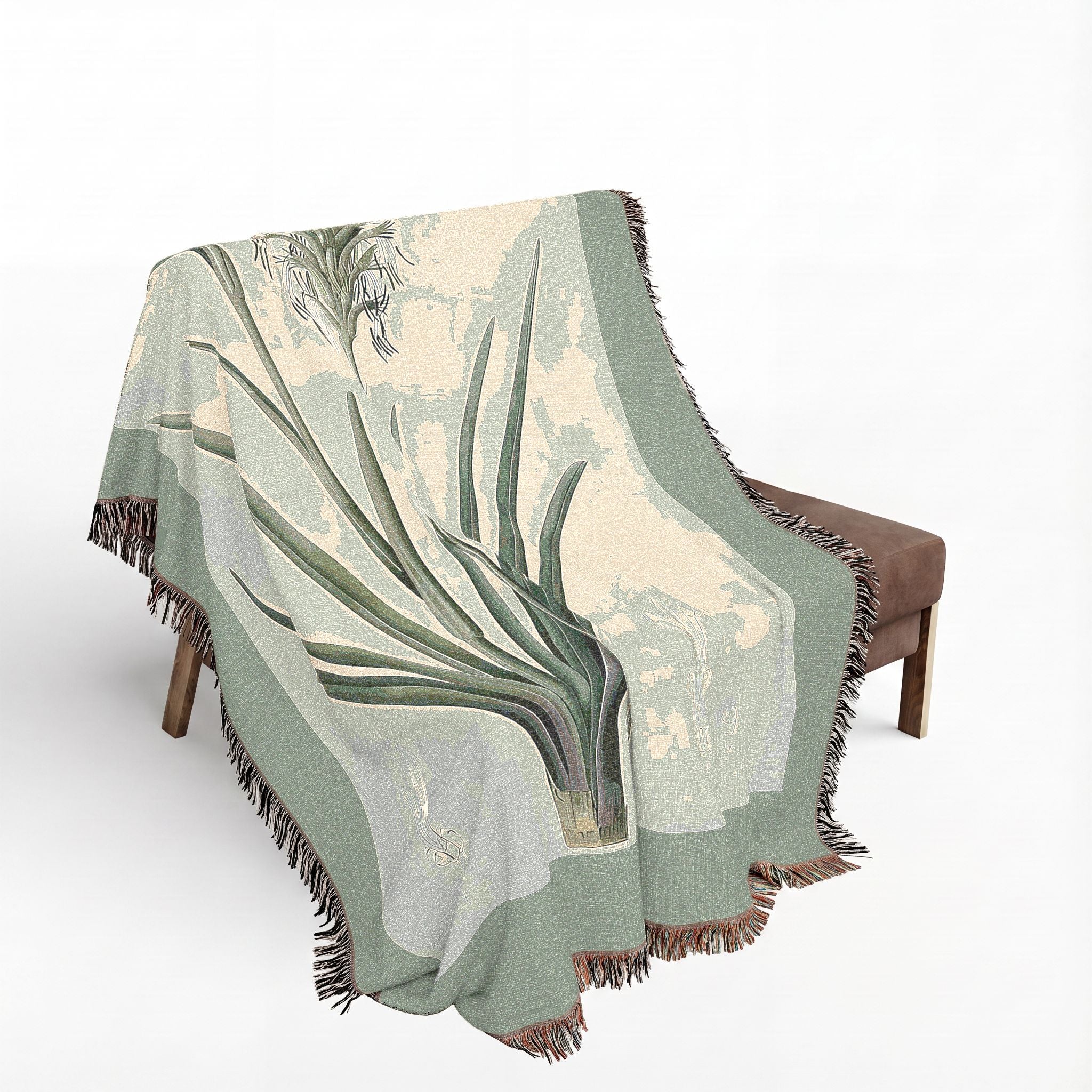 Agave Spicata Woven Blanket, Pierre-Joseph Redouté, Vintage Botanical Art Throw