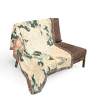 Peonies and Butterfly Woven Blanket, Katsushika Hokusai, Japanese Botanical Art Throw