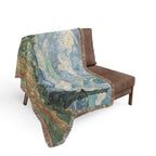 Wheat Field with Cypresses Woven Blanket, Vincent van Gogh, Fine Art Throw