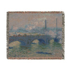 Waterloo Bridge, Gray Day Woven Blanket, Claude Monet, Impressionist London Art