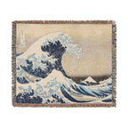 The Great Wave off Kanagawa Woven Blanket, Katsushika Hokusai, Japanese Ukiyo-e Art Throw
