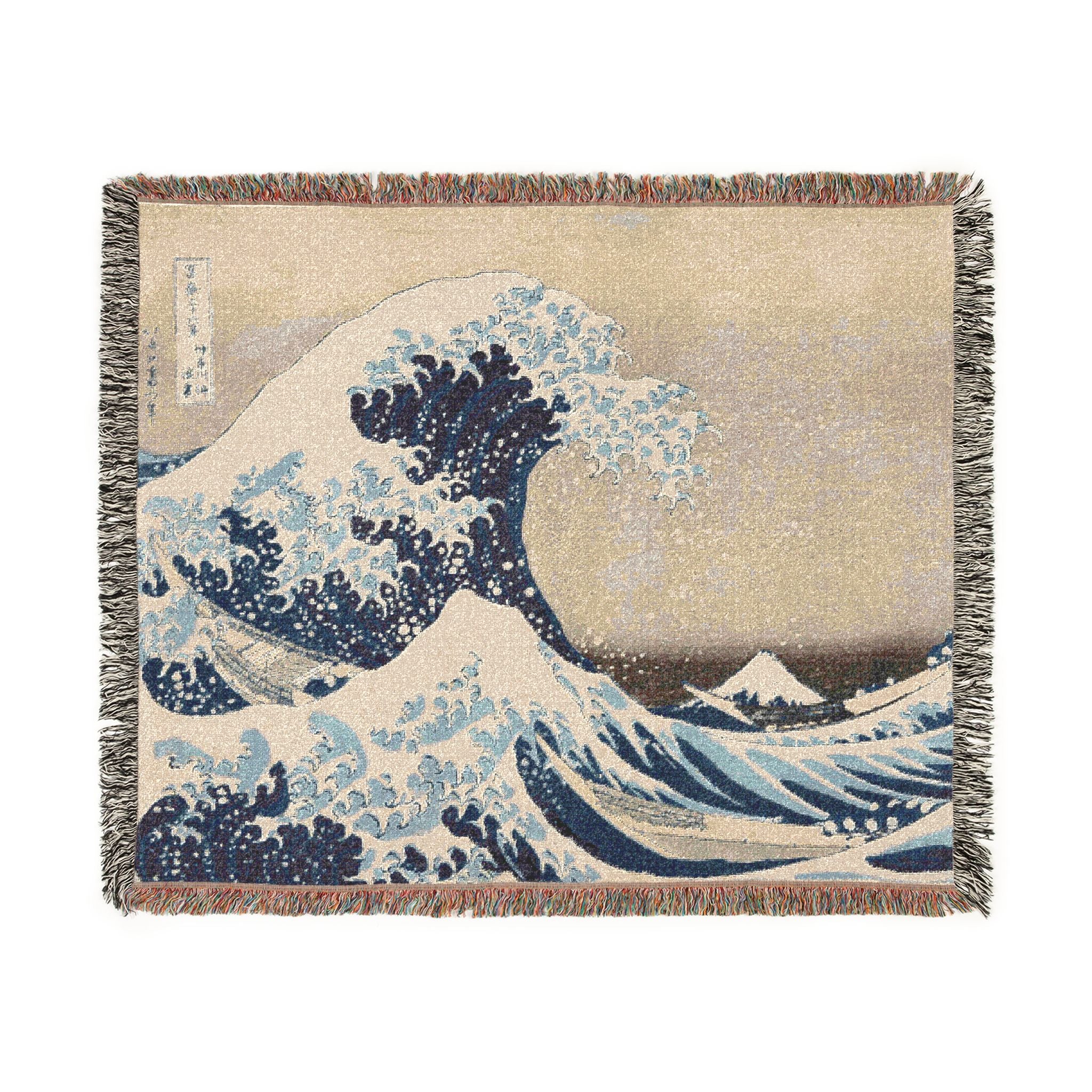 The Great Wave off Kanagawa Woven Blanket, Katsushika Hokusai, Japanese Ukiyo-e Art Throw