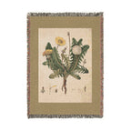 Leontodon Taraxacum Dandelion Woven Blanket, Flora Londinensis, Vintage Botanical Art