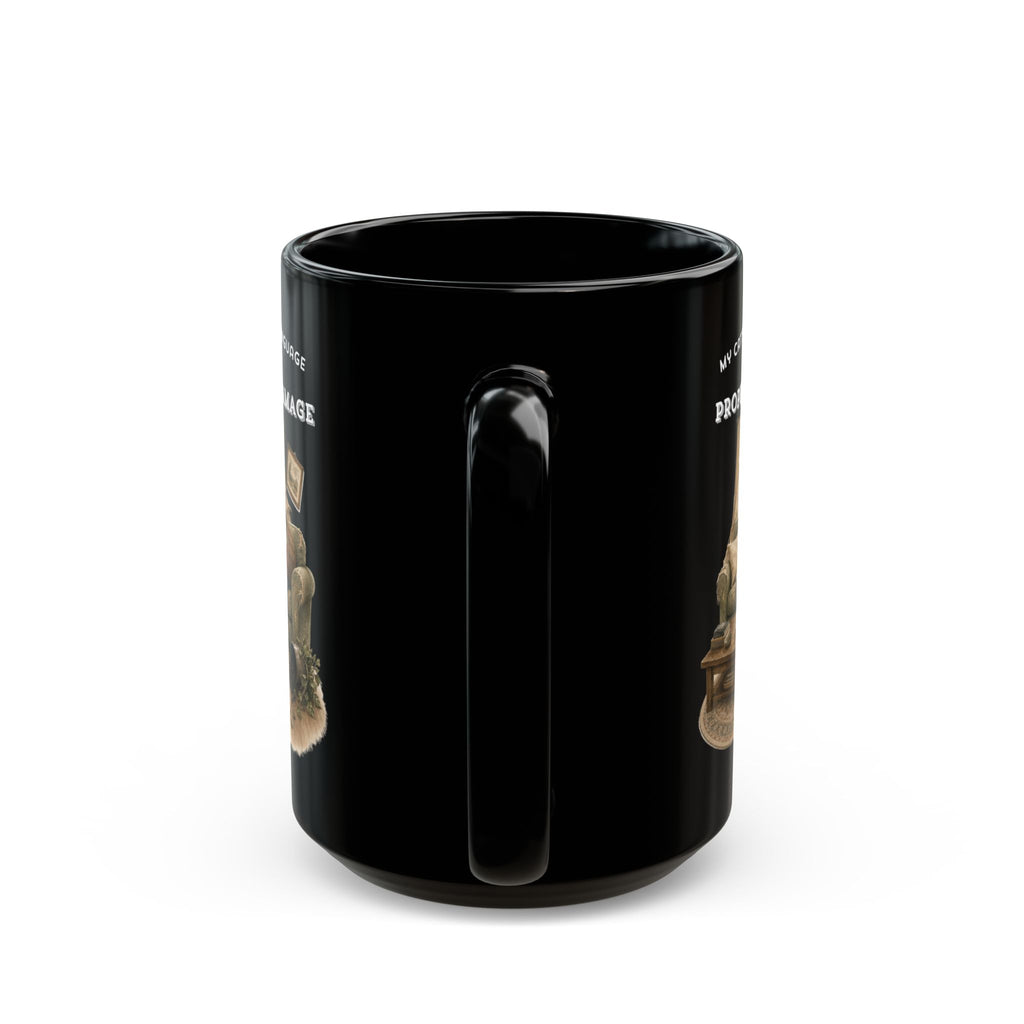 My Cat's Love Language is Property Damage Mug, Funny Cat Humor, Black Ceramic