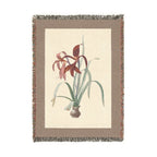 Amaryllis Formosissima Woven Blanket, Pierre-Joseph Redouté, Vintage Botanical Art Throw