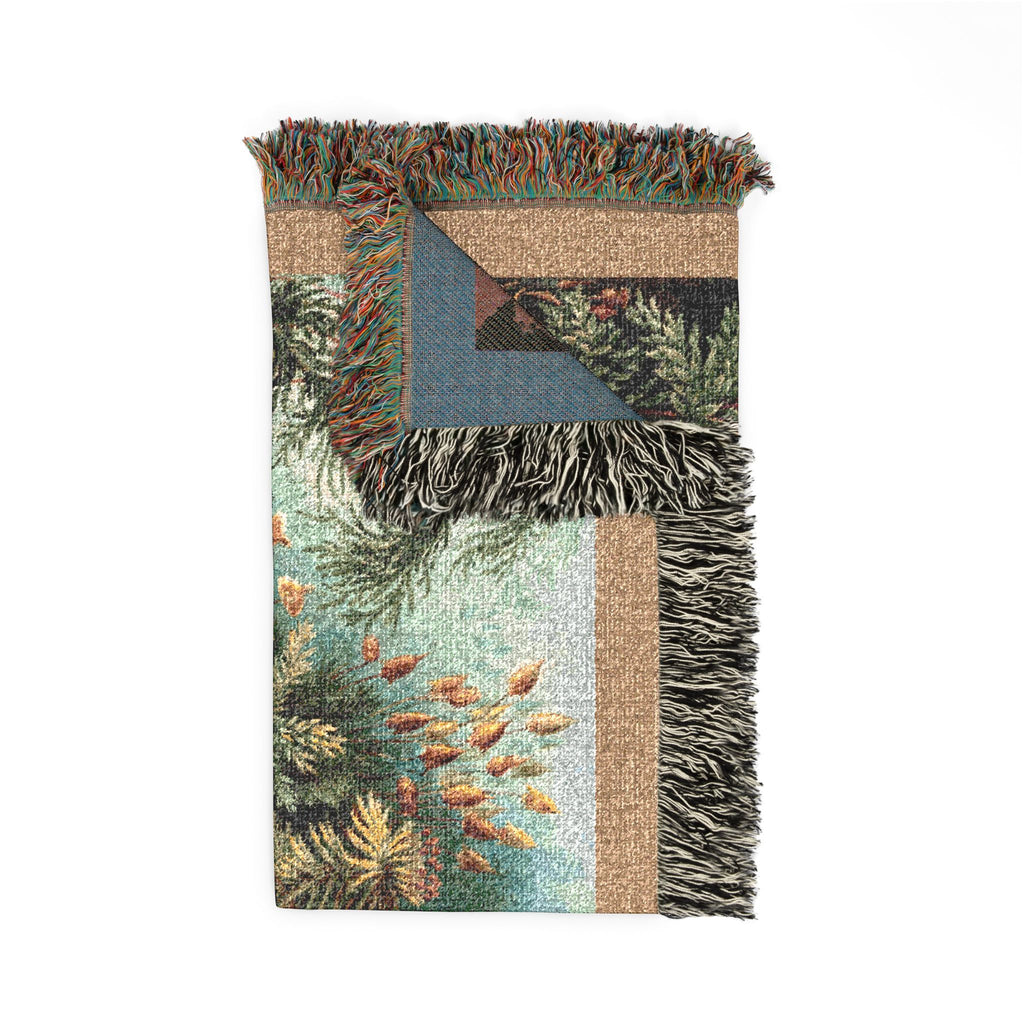 Muscinae Moss Woven Blanket, Ernst Haeckel, Vintage Botanical Art