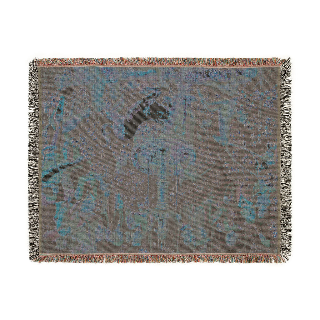 The Unicorn Purifies Water Woven Blanket, Medieval Unicorn Tapestry Art Throw