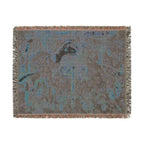 The Unicorn Purifies Water Woven Blanket, Medieval Unicorn Tapestry Art Throw