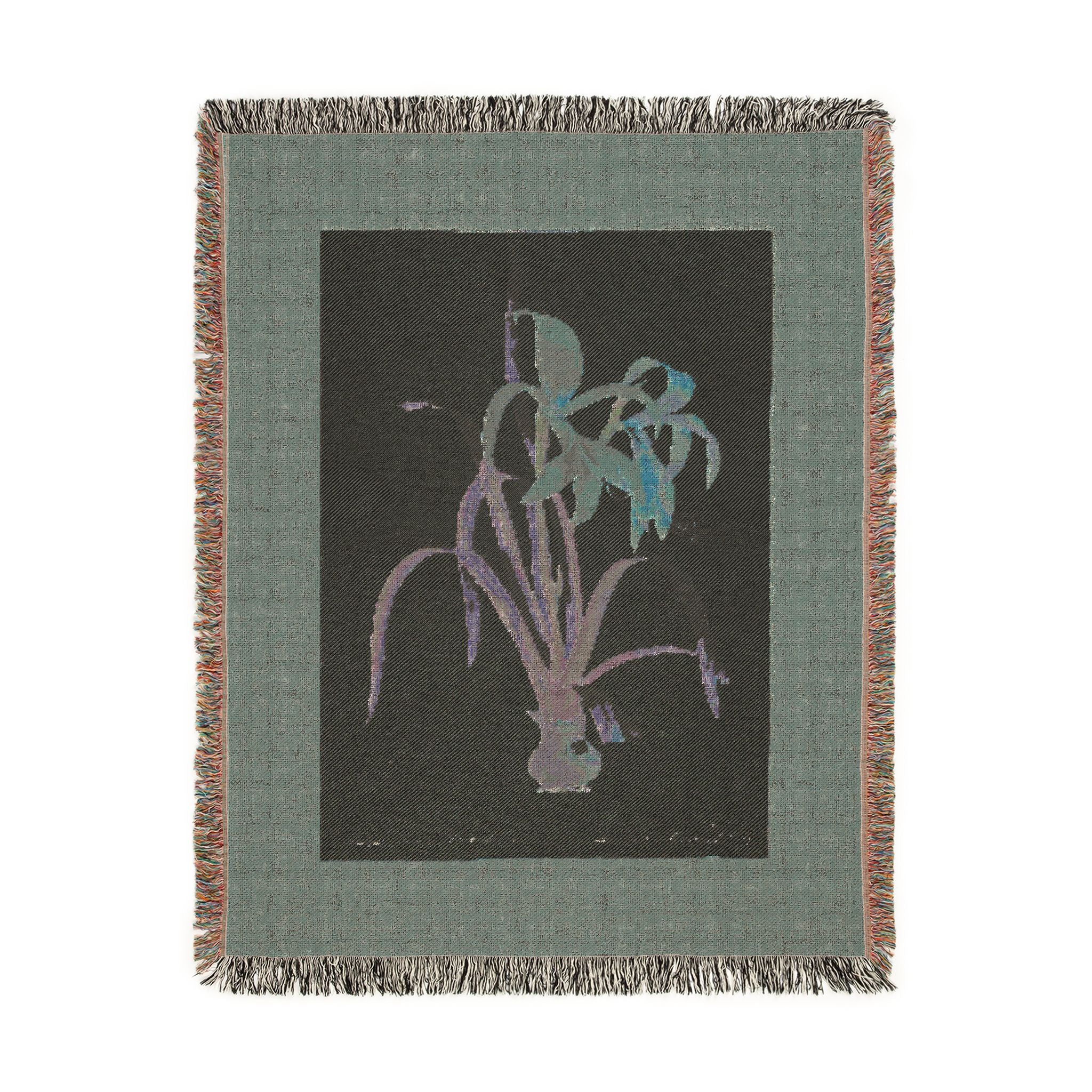 Amaryllis Formosissima Woven Blanket, Pierre-Joseph Redouté, Vintage Botanical Art Throw